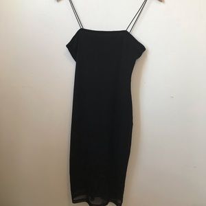 Simple black sheer layered dress